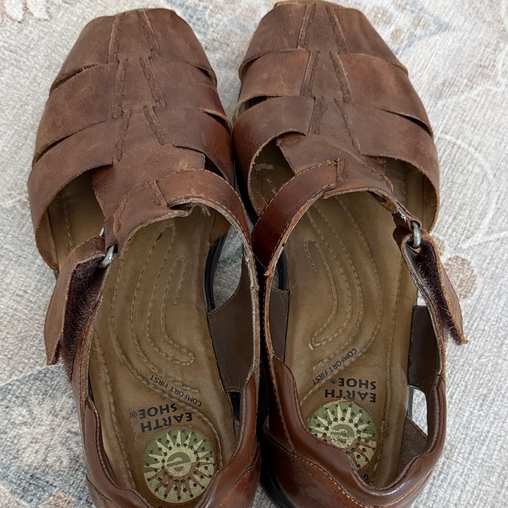 Earth Shoe Gelron 2090 Men Brown Sandals sz 11 - Picture 2 of 6
